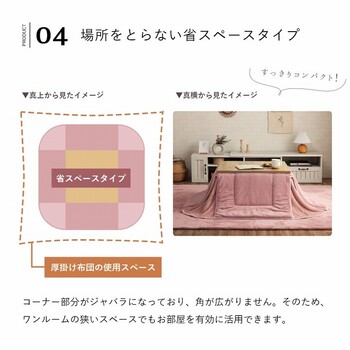 省スペース こたつ布団 約160×190cm 無地調 ラピアス 省スペース 送料無料_3
