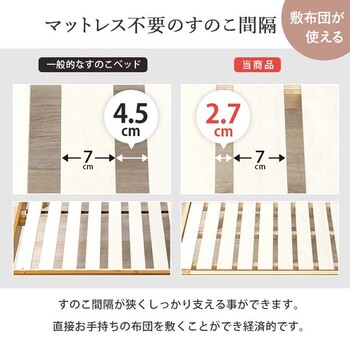 幅85cm 天然木すのこベッド セミシングルショートベッドMB 5915SSSLBR 送料無料_9