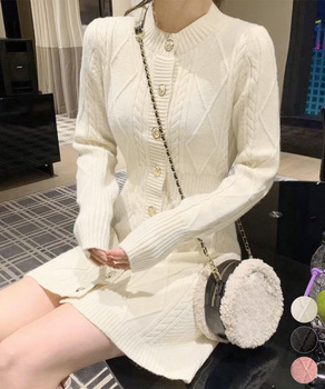 ワンピース ケーブルニットワンピース ミニ きれいめ 送料無料 即日発送の通販は 4,537円