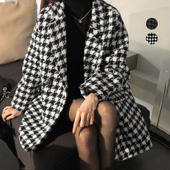 千鳥格子柄 ジャケット 中綿コート 秋冬 送料無料 即日発送