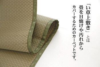 カーペット 純国産 い草 上敷き カーペット 三六間3畳（約182×273cm） 市松織 不知火 熊本県八代産イ草使用 送料無料_2