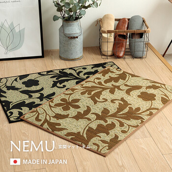 花柄 高級感 玄関マット 約70×120cm 室内 おしゃれ 玄関 マット 日本製 抗菌防臭 国産 いぐさ 玄関マットFネム 送料無料