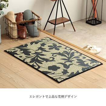 花柄 高級感 玄関マット 約70×120cm 室内 おしゃれ 玄関 マット 日本製 抗菌防臭 国産 いぐさ 玄関マットFネム 送料無料_4