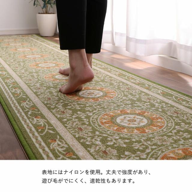 マット 約79×240cm 撥水 エレガンス柄 滑りにくい 撥水ロマン 廊下敷き 送料無料_4