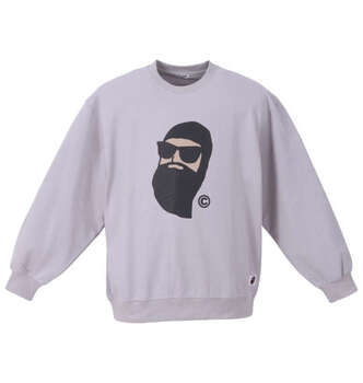 大きいサイズ FUN for modemdesign face ojisanクルーネックスウェット 3L 4L 5L 6 MC836081-14624 ラッピング可 送料無料 即日発送