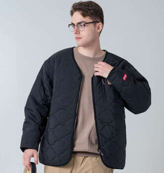 大きいサイズ Coleman フルダルナイロンリップキルトジャケット 3L 4L 5L 6L 8L MC333902-16093 ブラック ラッピング可 送料無料 即日発送