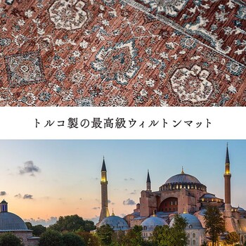 玄関 マット 約60×95cm トルコ製 ウィルトン 織り クラシカル柄 繊細 抗菌防臭 消臭 アルスラーン 送料無料_1