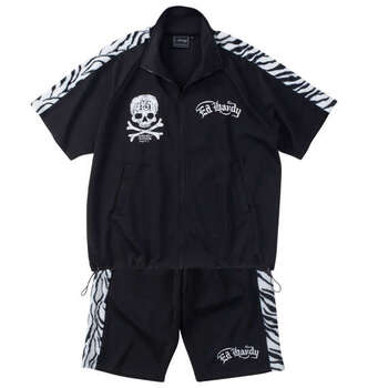 大きいサイズ Ed Hardy ゼブラフェイクファーライン半袖ジャージ3L 4L 5L 6L 8L MC845172-38547 ラッピング可 送料無料 即日発送