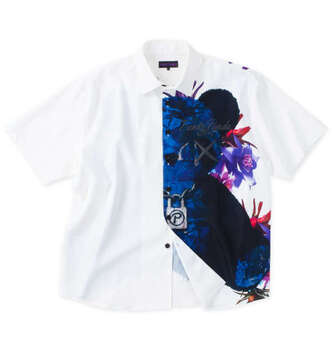 大きいサイズ FUNKY PANDA by in the attic ボタニカル柄パンダ半袖シャツ 3L 4L 5L 6L ラッピング可 送料無料 即日発送