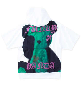 大きいサイズ FUNKY PANDA by in the attic クロスパッチパンダ半袖フルジップパーカー 3L 4 MC842011-44163 ラッピング可 送料無料 即日発送