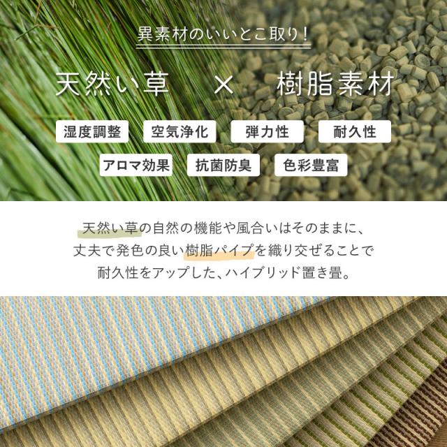 い草×樹脂パイプ ハイブリッド 置き畳 縁なし 滑り止め 綾瀬 1枚82cm 9枚組 送料無料_2