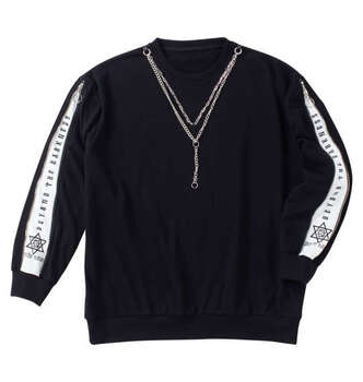 大きいサイズ ＰＳＹＣＨＯ ＮＡＴＩＯＮ 袖ジップネックレス付クルートレーナー ３Ｌ ４Ｌ ５Ｌ ６Ｌ ラッピング可 送料無料 即日発送