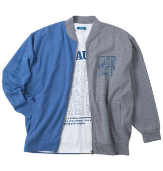 大きいサイズ ＣＯＬＬＩＮＳ 裏起毛配色フルジップブルゾン＋半袖Tシャツ ３Ｌ ４Ｌ ５Ｌ ６Ｌ ８Ｌ MC843111-72281 ラッピング可 送料無料 即日発送