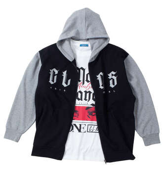 大きいサイズ COLLINS 裏起毛配色フルジップパーカー+半袖Tシャツ 3L 4L 5L 6L 8L MC843102-72284 ラッピング可 送料無料 即日発送