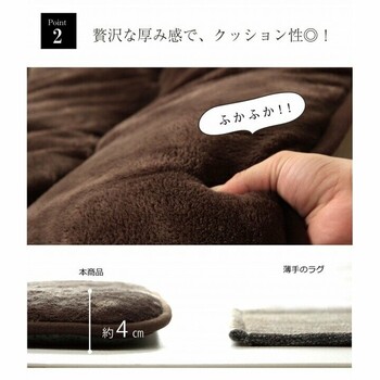 ラグ 撥水 厚手 こたつ敷き布団 約90×190cm 長方形 あったか仕様6層タイプ 撥水6層フラン 送料無料_11