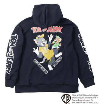 大きいサイズ ＴＯＭ ＡＮＤ ＪＥＲＲＹ ニットフリースプリントフルジップパーカー ３Ｌ ４Ｌ ５Ｌ ６Ｌ MC846361-73809 ラッピング可 送料無料 即日発送