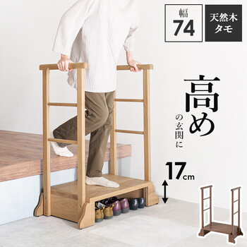 手すり付き玄関踏み台 両側手すり MFD 6908DBR 送料無料