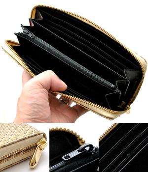 長財布 日本製財布 薄金錦蛇ラウンドファスナー長財布 102 IKI934 国産 パイソン 金運 開運 送料無料_1