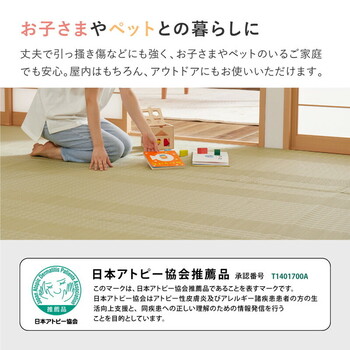 カーペット 江戸間8畳 洗えるい草風カーペット 柄上敷き 日本製 涼風 2カラー 江戸間 本間 団地間 送料無料_6