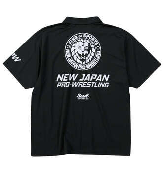 大きいサイズ SOUL SPORTS×新日本プロレス ドライメッシュ半袖BDポロシャツ 3L 4L 5L 6L 8L ブラック ラッピング可 送料無料 即日発送