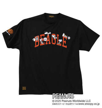 大きいサイズ FLAGSTAFF×PEANUTS スヌーピーコラボ半袖Tシャツ 3L 4L 5L 6L ブラック ラッピング可 送料無料 即日発送