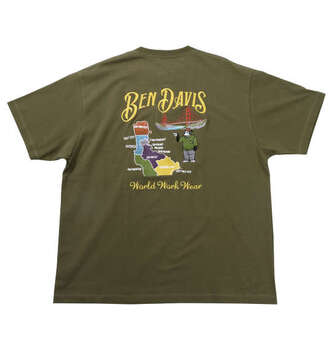 大きいサイズ BEN DAVIS スーベニア刺繍半袖Tシャツ 3L 4L 5L 6L カーキ ラッピング可 送料無料 即日発送