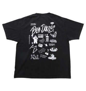 大きいサイズ BEN DAVIS バリアスモチーフヴィンテージ半袖Tシャツ 3L 4L 5L 6L ブラック ラッピング可 送料無料 即日発送
