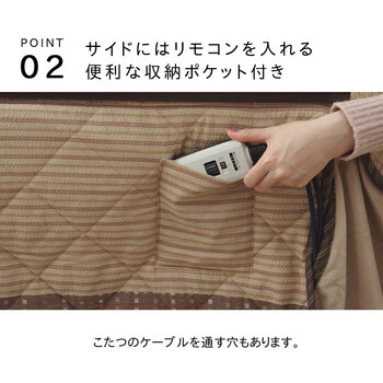 ハイタイプ 高脚 用 こたつ薄掛け布団単品 約235×235cm　ベージュ ゆかり ハイタイプ 送料無料_3