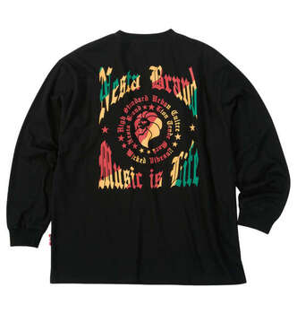 大きいサイズ NESTA BRAND 天竺長袖Tシャツ 3L 4L 5L 6L 8L ブラック ラッピング可 送料無料 即日発送