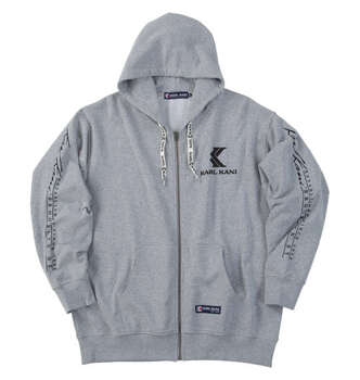 大きいサイズ KARL KANI 裏毛フルジップパーカー 3L 4L 5L 6L 8L ミックスグレー ラッピング可 送料無料 即日発送