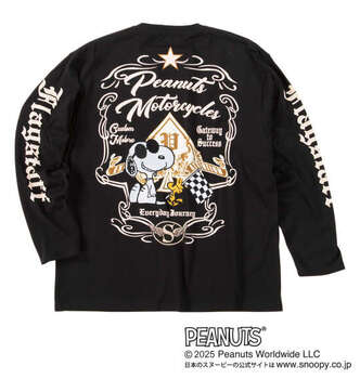 大きいサイズ FLAGSTAFF×PEANUTS スヌーピーコラボ長袖Tシャツ 3L 4L 5L 6L 8L ブラック ラッピング可 送料無料 即日発送