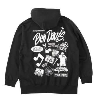 大きいサイズ BEN DAVIS セレクションフルジップパーカー 3L 4L 5L 6L ブラック ラッピング可 送料無料 即日発送