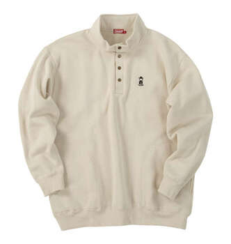 大きいサイズ Coleman 裏起毛ハーフボタントレーナー 3L 4L 5L 6L 8L アイボリー ラッピング可 送料無料 即日発送