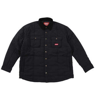 大きいサイズ Coleman キルトシャツジャケット 3L 4L 5L 6L ブラック ラッピング可 送料無料 即日発送