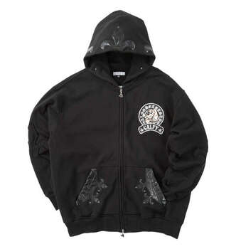 大きいサイズ GALFY 百合の紋章フルジップパーカー 3L 4L 5L 6L ブラック ラッピング可 送料無料 即日発送