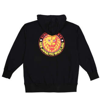 大きいサイズ 新日本プロレス ライオンマークフルジップパーカー 3L 4L 5L 6L 8L ブラック ラッピング可 送料無料 即日発送