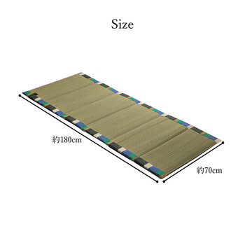 日本製 い草 約70×180cm　い草マット マット ごろ寝マット フリーマット クッション性 和風柄 いろは6つ折りマット 送料無料_2