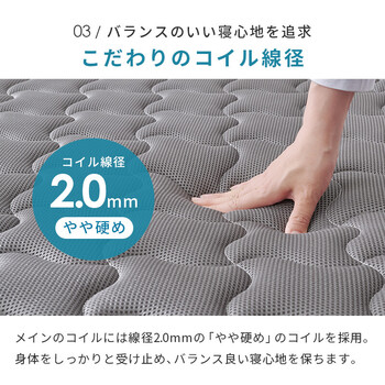 マットレス ダブル 両面ポケット KM 3312 D GY 送料無料_9