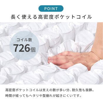 マットレス ダブル 両面ポケット KM 3312 D GY 送料無料_12
