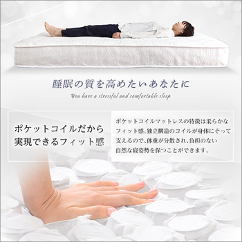 ロール梱包片面仕様ポケットコイルマットレスSheera シェエラ ダブルサイズ 送料無料 即日発送_2