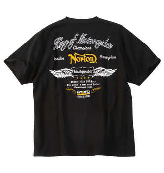 大きいサイズ Norton 天竺半袖Tシャツ 3L 4L 5L 6L ブラック ラッピング可 送料無料 即日発送