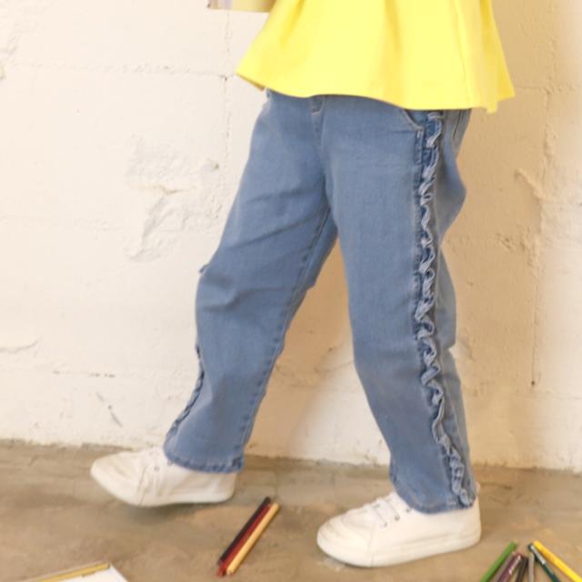 キッズ100 130 メール便不可 サイドフリルデニムパンツ 子供服 ジーパン ジーンズ 長ズボン 女の子 100cm 110cm 1cm 130cm Coca の通販はau Pay マーケット Coca