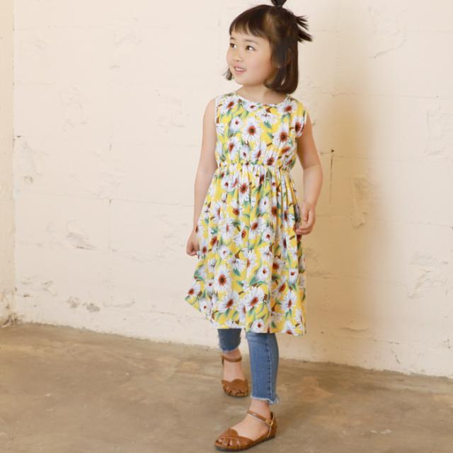 キッズ100 130 メール便不可 子供服 ワンピース 花柄 フレア Aライン ノースリーブ 膝丈 膝下 女の子 100cm 110cm 1cm 130cmの通販はau Pay マーケット Coca