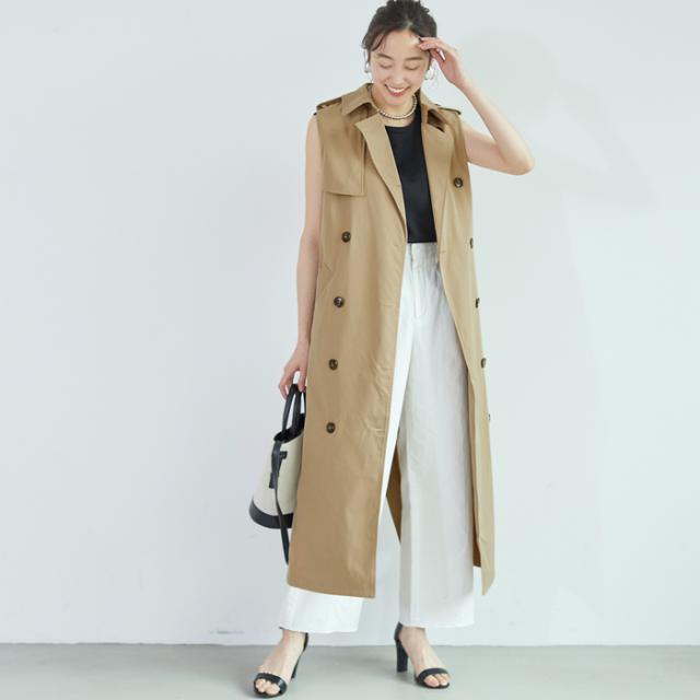 値下げ 54 32円 メール便不可 トレンチワンピース レディース トレンチコート ノースリーブ ウエストリボン ss Coca コカの通販はau Pay マーケット Coca