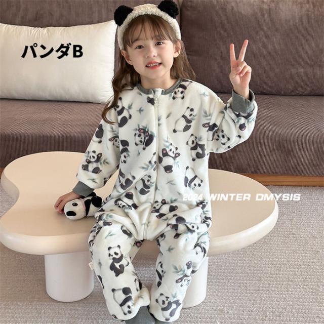 ロンパース 前開き 長袖 女の子 男の子 冬 もこもこ 裏起毛 