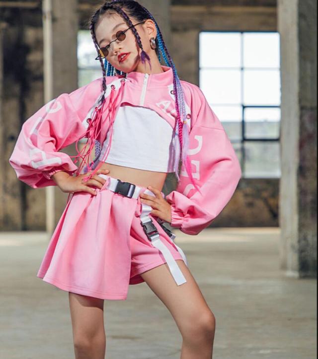 子供服 演出 舞台服 キッズ ダンス衣装 セットアップ 女の子 3点セット キッズダンス パーカー タンクトップ パンツ へそ出し ヒップホップ ダンスウェア ストリート ジャッズ