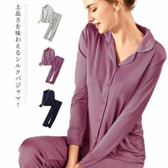 シルク パジャマ 上下セット レディース メンズ 長袖 前開き 長ズボン セットアップ 夫婦ペア ナイトウエア ルームウエア 絹 寝間着 敏感肌 低刺激 クリスマス 快眠