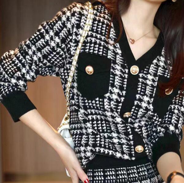 きれいめレディースファッション 千鳥柄セットアップツイード風 20代