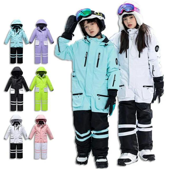新商品の発売スキー ウェア つなぎ 子ども服 キッズ ジュニア スノーボードウェア 男の子 女の子 ワンピース スノボウェア オーバーオール 防風 防水 保温 防寒 スキー場