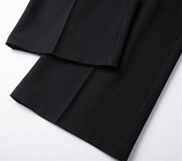 パンツスーツ スーツ レディース セットアップ ワイドパンツ ワイド キレイめ 上下セット 2点セット ママスーツ セレモニースーツ フォーマルスーツ ビジネススーツ ゆったり 黒 杏色 パンツセット_6